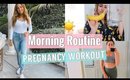 MY MORNING ROUTINE//PREGNANCY WORKOUT (2ND TRIMESTER)