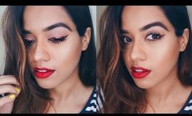 Bronze Eyeliner & Red Lips | Wearable Festive makeup