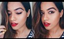 Bronze Eyeliner & Red Lips | Wearable Festive makeup
