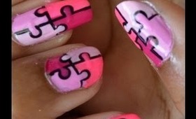 All Pink Puzzle Nail Art: Manicure Monday