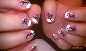 I did these Christmas light nails on Demi B. Please follow her she is my love! These were inspired by cutepolish :]