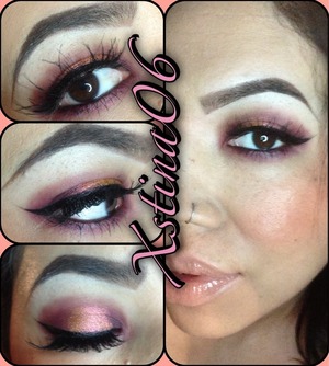 Using macs nightmoth liner for the eyes and pink bronze pigment from Mac 