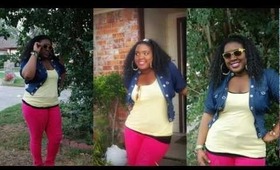 Casual OOTD| Colorblocking on the Block! {Rockin' Pink Skinny Jeans}