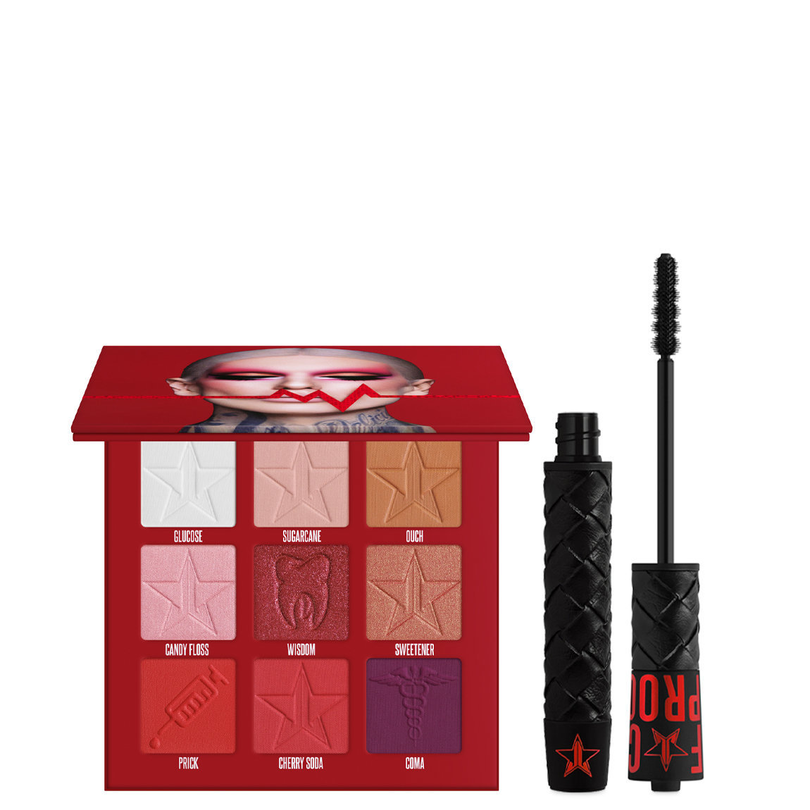 Jeffree Star Cosmetics Blood Sugar Mini Palette + F*ck Proof Mascara alternative view 1 - product swatch.