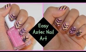 Easy Aztec Nail Art