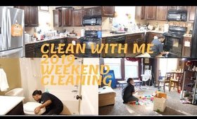 CLEAN WITH ME 2019// WEEKEND CLEANING ROUTINE//SPEED CLEANING