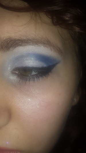 cat eye and smokey blue