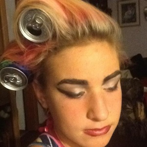my kid sister wanted a telephone inspired look this was a quick costume spur of the moment look