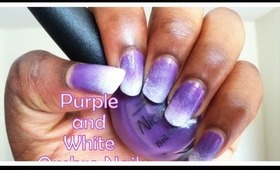 Super Easy Ombre Nail Tutorial || White and Purple || Back to School Nails II Trendyshoppers