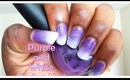 Super Easy Ombre Nail Tutorial || White and Purple || Back to School Nails II Trendyshoppers