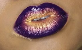 Bold Lips - Ombre lip tutorial  -Purple and Gold