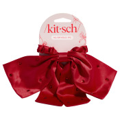 Kitsch Satin & Rhinestone Bow Scrunchie