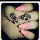 Pink Nails with Cheetah Print