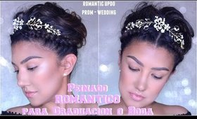 Peinado ROMANTICO Graduacion Boda / Prom Updo Wedding hairstyle tutorial medium hair | auroramakeup