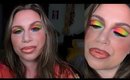 Neon Beauty Week Day 5 | Neon Rainbow Eyes and Orange Soda Lips Make-Up Tutorial