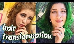 HUGE HAIR TRANSFORMATION - DYING MY HAIR GREEN