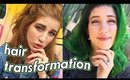 HUGE HAIR TRANSFORMATION - DYING MY HAIR GREEN