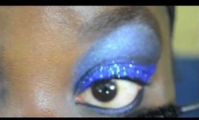 Makeup Tutorial: Glitter Cut Crease Blue Diamonds