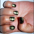 Black and green nails