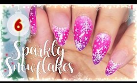 6. Sparkly Snowflakes nail art | Advent Calendar 2016