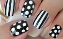 Nail Art - Dots and Stripes - Decoracion de uñas