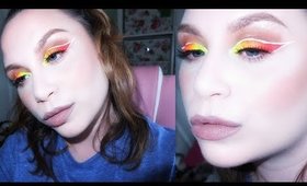 Neon Beauty Week Day 1| Ombre Winged Liner & Nude Lips Make-Up Tutorial