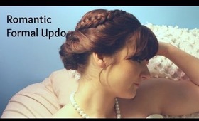 Hair: Romantic Braided Curly Bun Perfect for Weddings and Formal Occasions