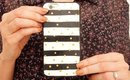 DIY Stripes and Gold Confetti Phone Case