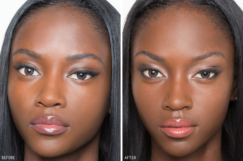 Before and after of contouring