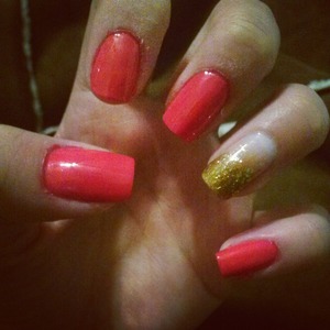 Red with gold ombre