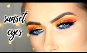 Sunset Ocean Glitter Eyes Makeup Tutorial | shivonmakeupbiz