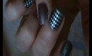 Konad midnight blue & silver dotty plaid nail art tutorial (plate m60)