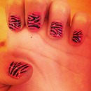 pink zebra nail art