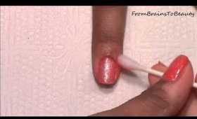 ♥Nail Tutorial | Pink and Melon Saran Wrap Marble + Salon Express Flower♥