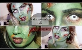 CARTOON PINUP WITCH/ FRANKENSTEIN/ HULK DEAD GREEN PERSON | SPECIAL FX MAKEUP | LoveFromDanica