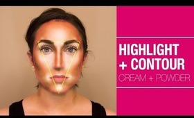 Highlight + Contour: Cream + Powder