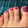 Purple toe nails 