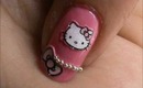 Hello Kitty EASY nail designs for long /  short nails- easy nail art tutorial beginners DIY