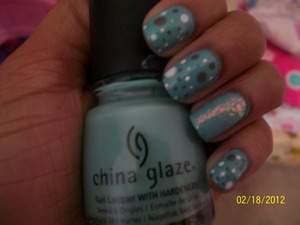 China glaze for audrey with china glaze white on white and china glaze recycle spots . And essie shine of the times on my accent nail