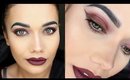 Blown Out Rosey Red & Lips Makeup Tutorial