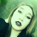 black lips and eyes
