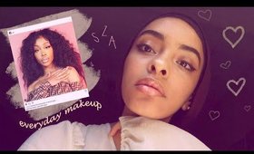 Glossy everyday makeup ~ SZA inspired // Reem