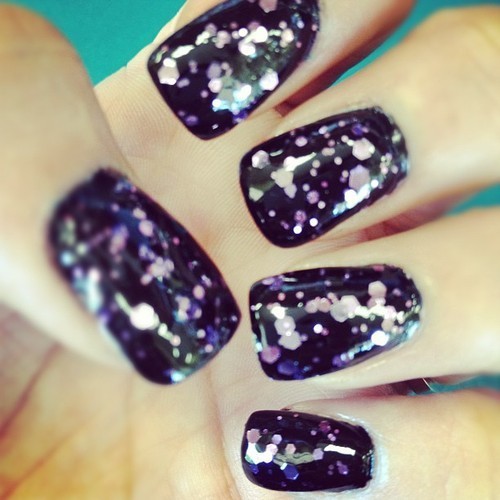 Black Nail Polish With Purple Foil | Onyx B.'s (OnyxBrands) Photo ...