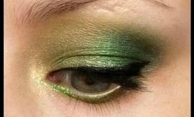 St.patrick's day green smokey eye with glitter tutorial