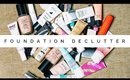 Makeup Declutter 😲 | Foundation, Concealer, Primer, Powder Clearout
