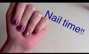 How I paint my nails! : Purple and gold sparkle