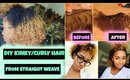 DIY HOW TO GET KINKY/CURLY HAIR FROM STRAIGHT WEAVE