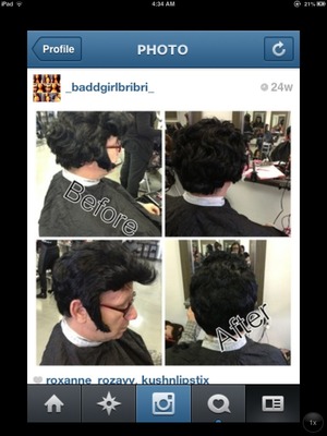 This Client loves ELVIS, SO MUCH that he decided to let me customize his Wig!!! Gave him a nice Trim all Over..lol