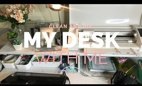 Clean and DIY My desk wit me! | DESK MAKEOVER