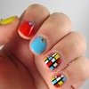 Nail Art Inspired by Mondrian